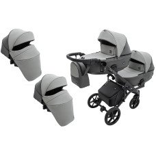 Коляска 2 в 1 для двійні Bair Kiwi DUO ECO BKD-21/15 сірий / графіт Коляска 2 в 1 для двійні Bair Kiwi DUO ECO BKD-21/15 сірий / графіт