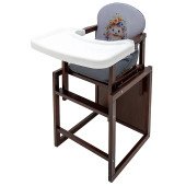 Стульчик-трансформер Babyroom Пеппи тонированный серый / графит (ежик, цветы)