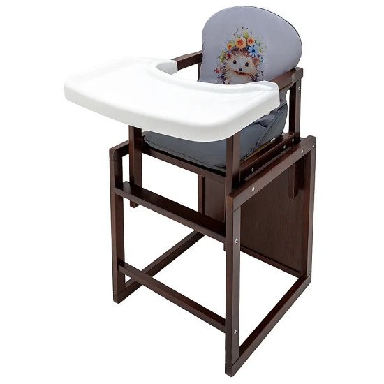 Стульчик-трансформер Babyroom Пеппи тонированный серый / графит (ежик, цветы)