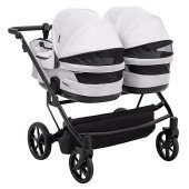 Коляска 2 в 1 для двійні Adamex Leo Duo Tip TK-1 світло-сірий Коляска 2 в 1 для двійні Adamex Leo Duo Tip TK-1 світло-сірий