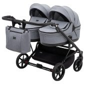 Коляска 2 в 1 для двійні Adamex Leo Duo Tip TК-60 темно-сірий Коляска 2 в 1 для двійні Adamex Leo Duo Tip TК-60 темно-сірий