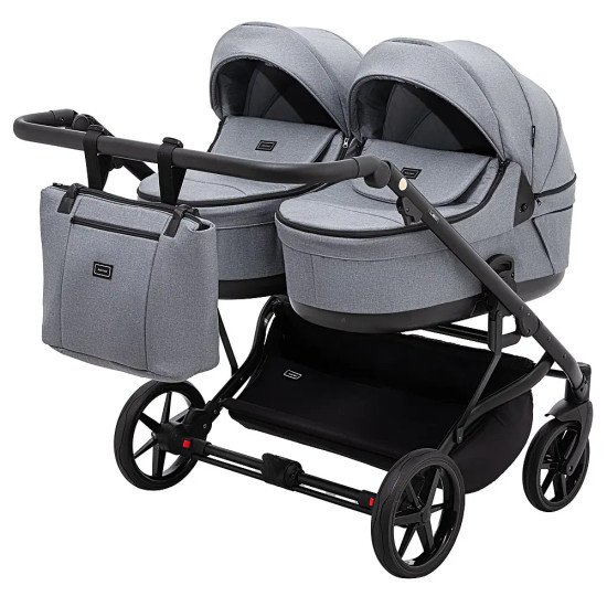 Коляска 2 в 1 для двійні Adamex Leo Duo Tip TК-60 темно-сірий Коляска 2 в 1 для двійні Adamex Leo Duo Tip TК-60 темно-сірий