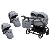 Коляска 2 в 1 для двійні Adamex Leo Duo Tip TК-60 темно-сірий Коляска 2 в 1 для двійні Adamex Leo Duo Tip TК-60 темно-сірий