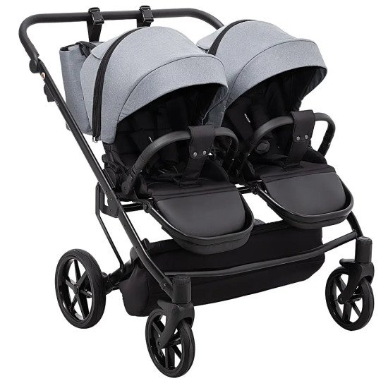 Коляска 2 в 1 для двійні Adamex Leo Duo Tip TК-60 темно-сірий Коляска 2 в 1 для двійні Adamex Leo Duo Tip TК-60 темно-сірий