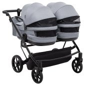 Коляска 2 в 1 для двійні Adamex Leo Duo Tip TК-60 темно-сірий Коляска 2 в 1 для двійні Adamex Leo Duo Tip TК-60 темно-сірий