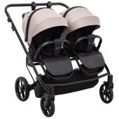 Коляска 2 в 1 для двойни Adamex Leo Duo Tip TK-72 капучино