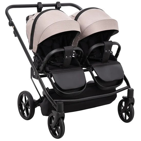 Коляска 2 в 1 для двойни Adamex Leo Duo Tip TK-72 капучино