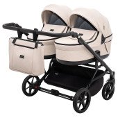 Коляска 2 в 1 для двійні Adamex Leo Duo Eco SA-7 лате