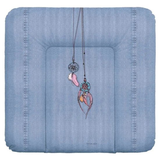 Повивальний матрац мʼякий Ceba Baby Soft medium changing mat (75x72 cm) W-144-119-598 denim style dream catcher blue Повивальний матрац мʼякий Ceba Baby Soft medium changing mat (75x72 cm) W-144-119-598 denim style dream catcher blue