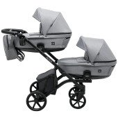 Коляска 2 в 1 для двійні Bair Kiwi DUO Soft BKP-218 сірий Коляска 2 в 1 для двійні Bair Kiwi DUO Soft BKP-218 сірий
