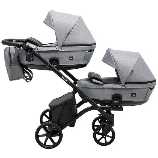Коляска 2 в 1 для двійні Bair Kiwi DUO Soft BKP-218 сірий Коляска 2 в 1 для двійні Bair Kiwi DUO Soft BKP-218 сірий