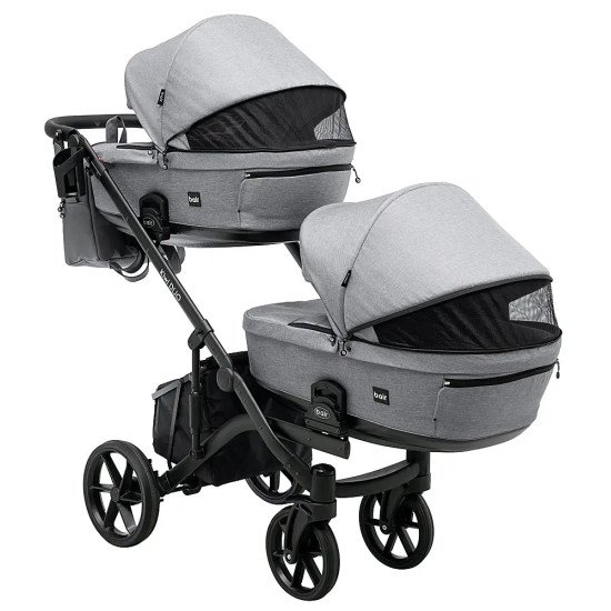 Коляска 2 в 1 для двійні Bair Kiwi DUO Soft BKP-218 сірий Коляска 2 в 1 для двійні Bair Kiwi DUO Soft BKP-218 сірий