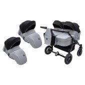 Коляска 2 в 1 для двойни Bair Sorento DUO BS-05 серый / черный Коляска 2 в 1 для двойни Bair Sorento DUO BS-05 серый / черный