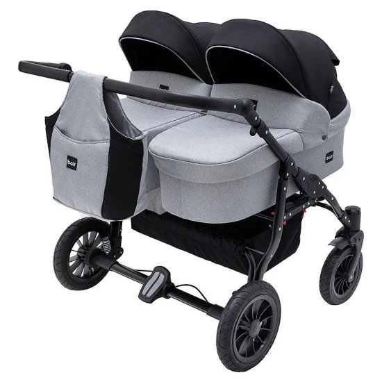 Коляска 2 в 1 для двойни Bair Sorento DUO BS-05 серый / черный Коляска 2 в 1 для двойни Bair Sorento DUO BS-05 серый / черный