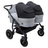 Коляска 2 в 1 для двойни Bair Sorento DUO BS-05 серый / черный Коляска 2 в 1 для двойни Bair Sorento DUO BS-05 серый / черный