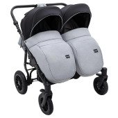 Коляска 2 в 1 для двойни Bair Sorento DUO BS-05 серый / черный Коляска 2 в 1 для двойни Bair Sorento DUO BS-05 серый / черный
