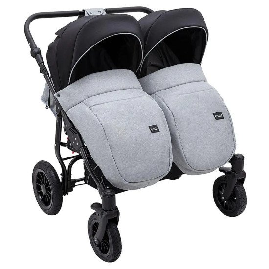 Коляска 2 в 1 для двойни Bair Sorento DUO BS-05 серый / черный Коляска 2 в 1 для двойни Bair Sorento DUO BS-05 серый / черный