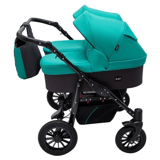 Коляска 2 в 1 для двійні Bair Sorento DUO BS-01 бірюзовий / графіт Коляска 2 в 1 для двійні Bair Sorento DUO BS-01 бірюзовий / графіт