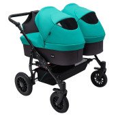 Коляска 2 в 1 для двійні Bair Sorento DUO BS-01 бірюзовий / графіт Коляска 2 в 1 для двійні Bair Sorento DUO BS-01 бірюзовий / графіт