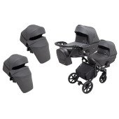 Коляска 2 в 1 для двійні Bair Kiwi DUO Soft BKD-219-1 графіт Коляска 2 в 1 для двійні Bair Kiwi DUO Soft BKD-219-1 графіт