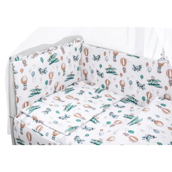 Дитяча постіль Babyroom Gold RG-08 білий (літаки, повітряні кулі) Дитяча постіль Babyroom Gold RG-08 білий (літаки, повітряні кулі)