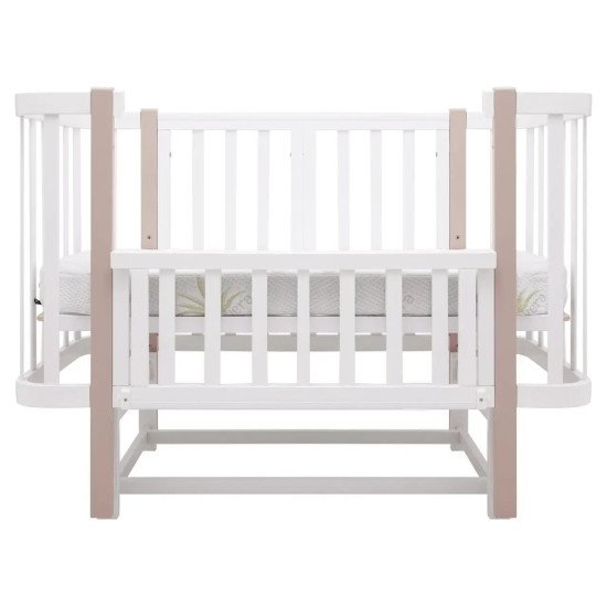 Ліжко Babyroom Місяць LU-2 маятник  білий / капучино