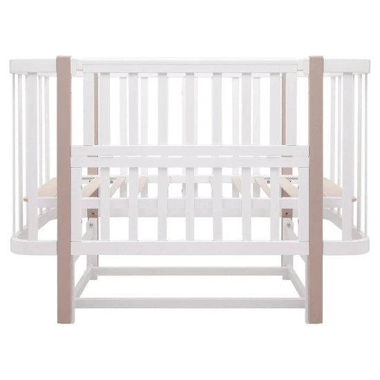 Ліжко Babyroom Місяць LU-2 маятник  білий / капучино