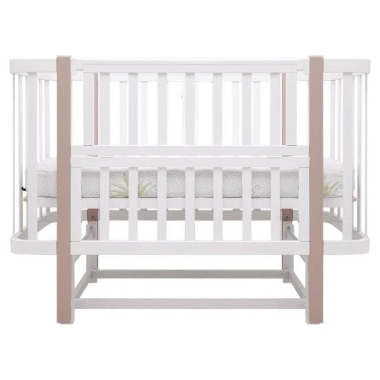 Ліжко Babyroom Місяць LU-2 маятник  білий / капучино