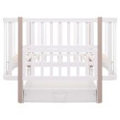 Ліжко Babyroom Місяць LU-3 маятник, шухляда білий / капучино Ліжко Babyroom Місяць LU-3 маятник, шухляда білий / капучино