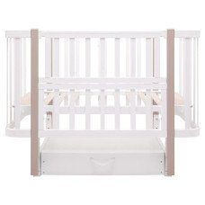 Кровать Babyroom Місяць LU-3 маятник, ящик белый / капучино