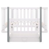 Ліжко Babyroom Місяць LU-3 маятник, шухляда білий / сірий Ліжко Babyroom Місяць LU-3 маятник, шухляда білий / сірий