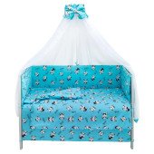 Детская постель Babyroom Gold RG-08 голубой (пандочки)