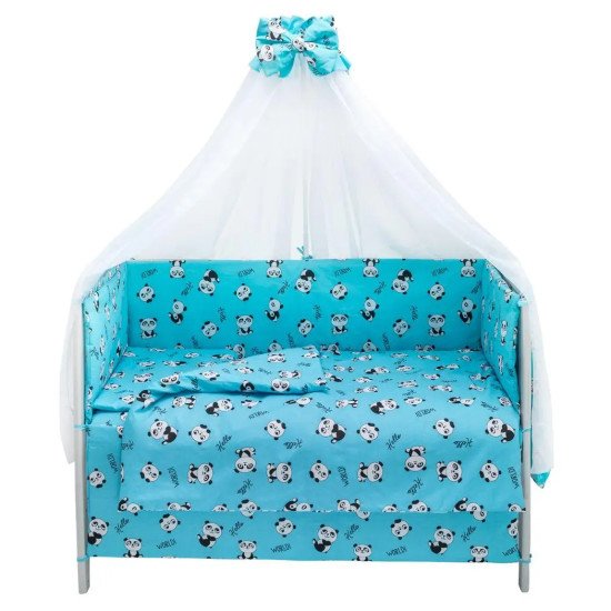 Детская постель Babyroom Gold RG-08 голубой (пандочки)