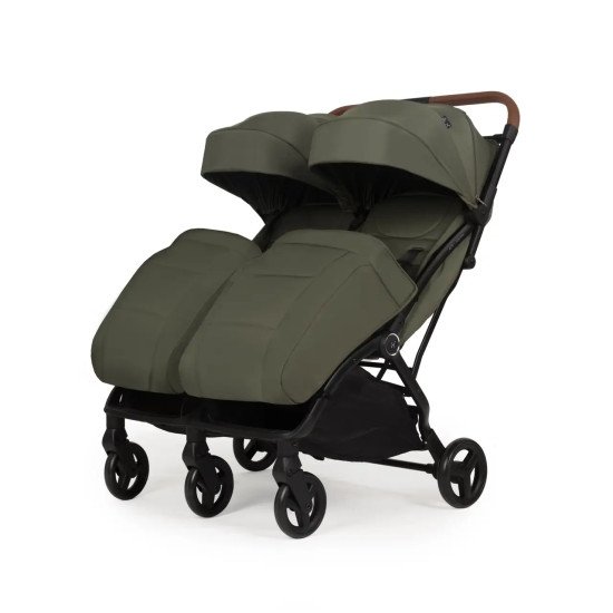 Коляска прогулочная для двойни Adamex Alto dark green