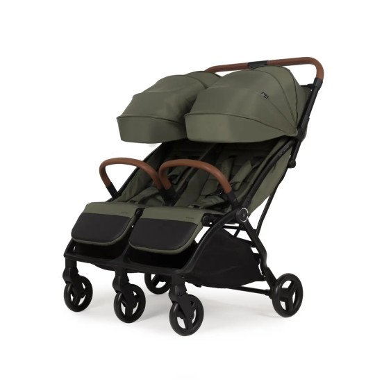 Коляска прогулочная для двойни Adamex Alto dark green
