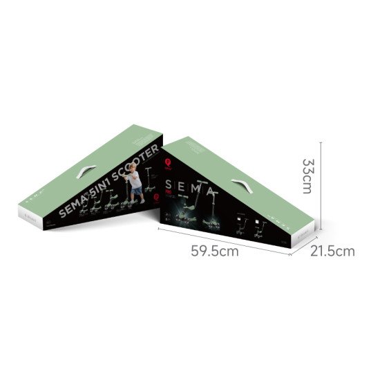 Самокат триколісний дитячий 5 в 1 Sema Pro Green