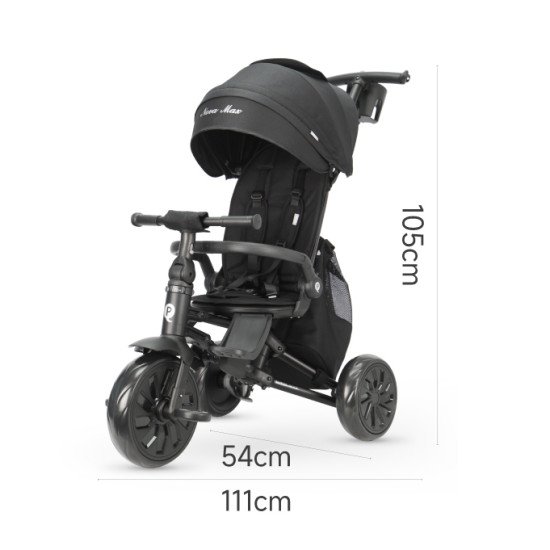 Велосипед складаний триколісний дитячий Nova Max Black
