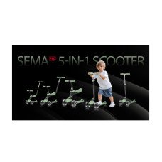 Самокат триколісний дитячий 5 в 1 Sema Pro Green