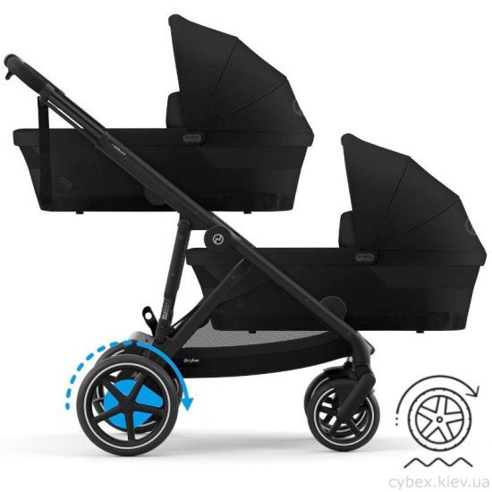 Коляска универсальная для двойни 2 в 1 Cybex eGazelle S BLK Moon Black