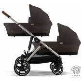 Коляска универсальная для двойни 2 в 1 Cybex eGazelle S TPE Chocolate Brown Коляска универсальная для двойни 2 в 1 Cybex eGazelle S TPE Chocolate Brown
