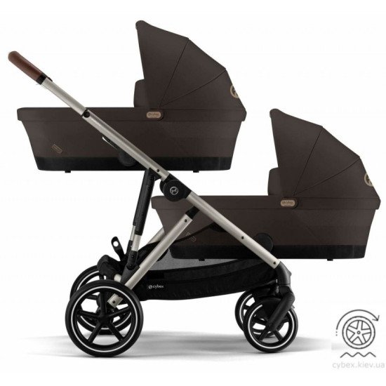 Коляска универсальная для двойни 2 в 1 Cybex eGazelle S TPE Chocolate Brown Коляска универсальная для двойни 2 в 1 Cybex eGazelle S TPE Chocolate Brown