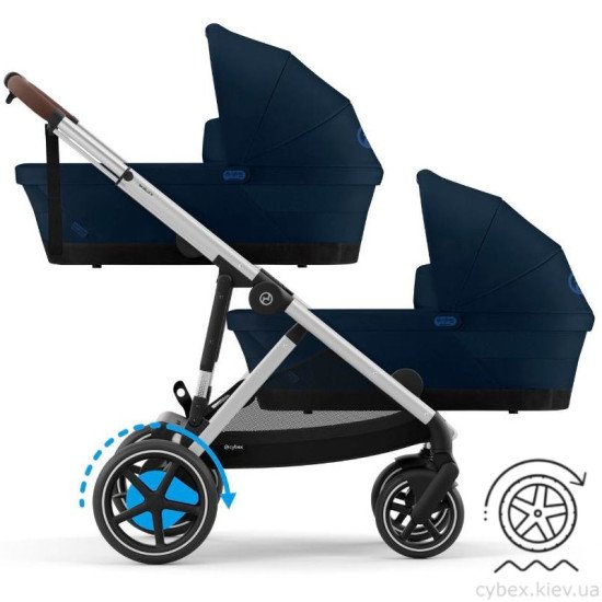 Коляска універсальна для двійні 2 в 1 Cybex eGazelle S SLV Ocean Blue Коляска універсальна для двійні 2 в 1 Cybex eGazelle S SLV Ocean Blue