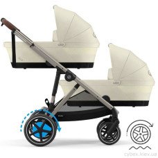 Коляска універсальна для двійні 2 в 1 Cybex eGazelle S TPE Seashell Beige