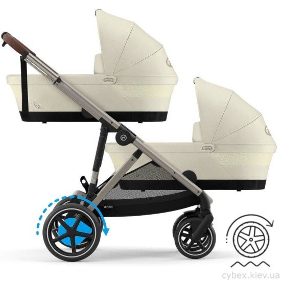 Коляска універсальна для двійні 2 в 1 Cybex eGazelle S TPE Seashell Beige