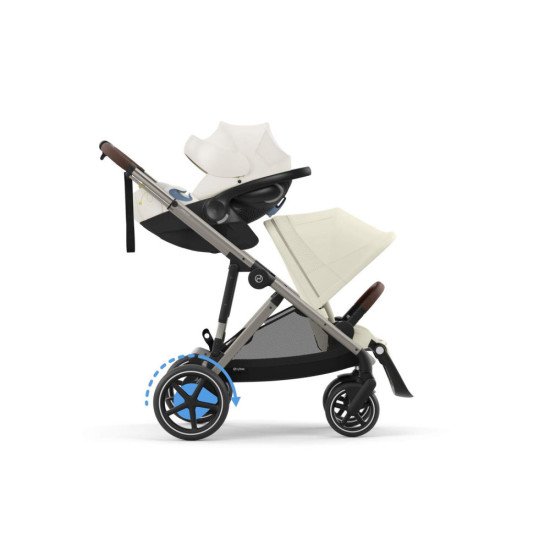Коляска прогулочная для двойни Cybex eGazelle S TPE Seashell Beige Коляска прогулочная для двойни Cybex eGazelle S TPE Seashell Beige