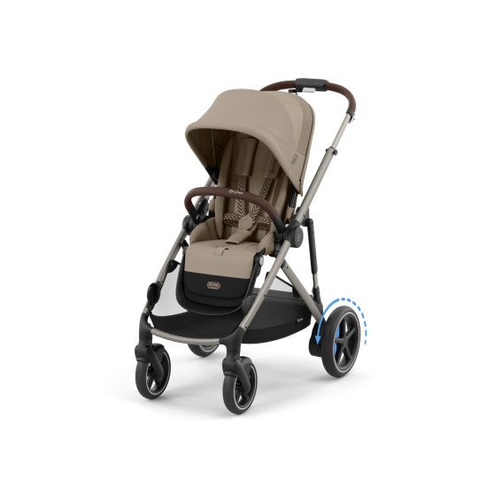 Коляска прогулочная для двойни Cybex eGazelle S TPE Almond Beige