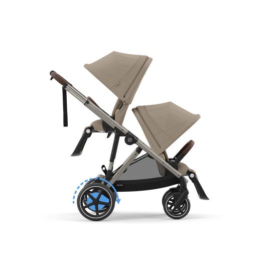 Коляска прогулочная для двойни Cybex eGazelle S TPE Almond Beige