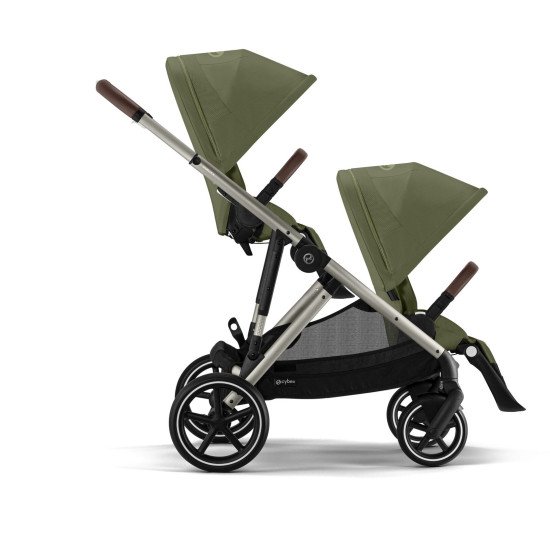 Коляска прогулочная для двойни Cybex eGazelle S TPE Moss Green