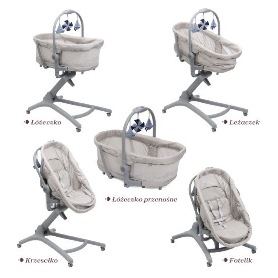 Ліжечко-стільчик 5 в 1 Chicco Baby Hug Pro бежевий Ліжечко-стільчик 5 в 1 Chicco Baby Hug Pro бежевий
